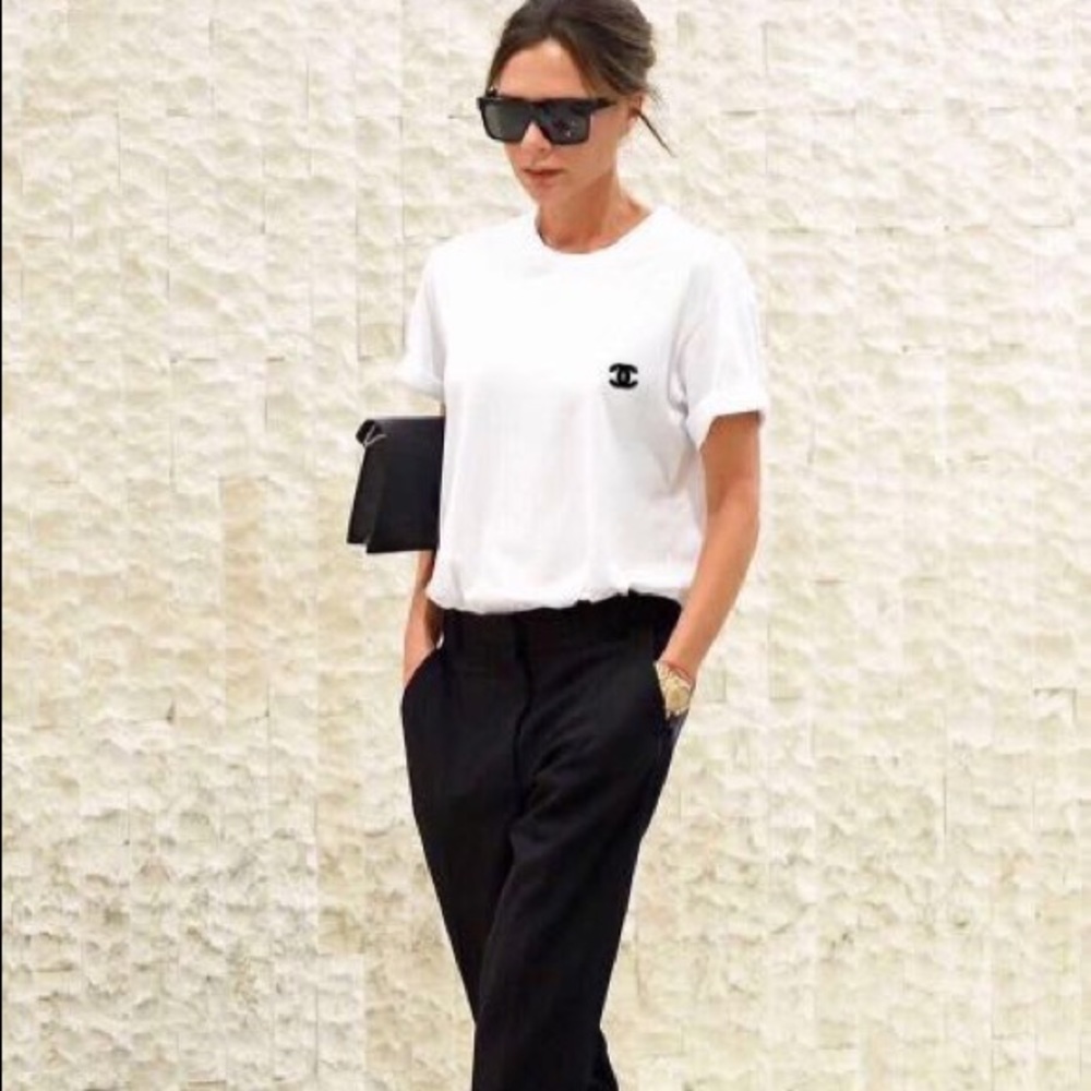 Chanel Uniform White Cotton T-Shirt UNISEX